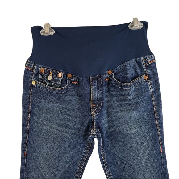 True Religion Pea in the Pod Maternity Joey Jeans Flare Leg Twisted Seam 32 - Picture 9 of 12